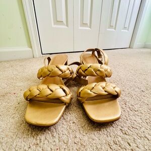 Chic Gold Braided Sandals